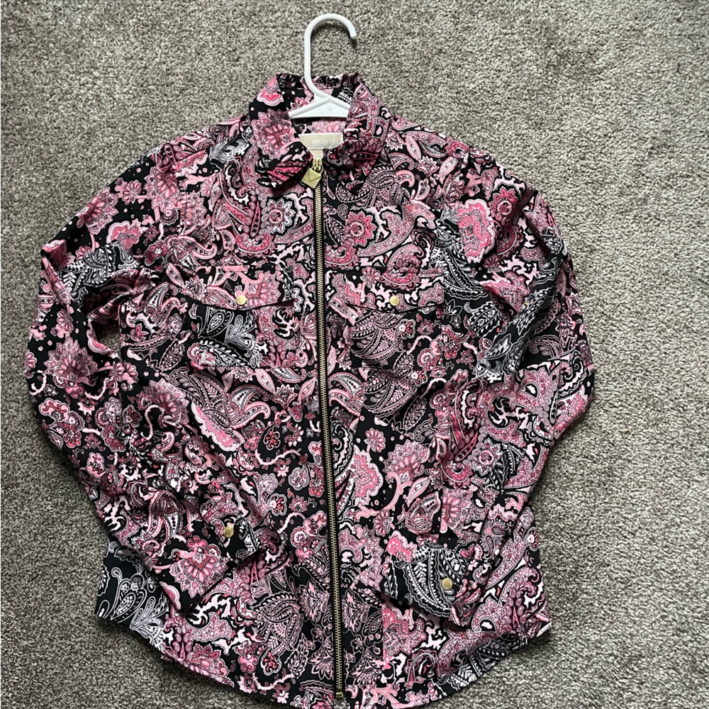 MICHAEL Michael Kors | Women's Paisley Print Golden lock | zipper | size petite